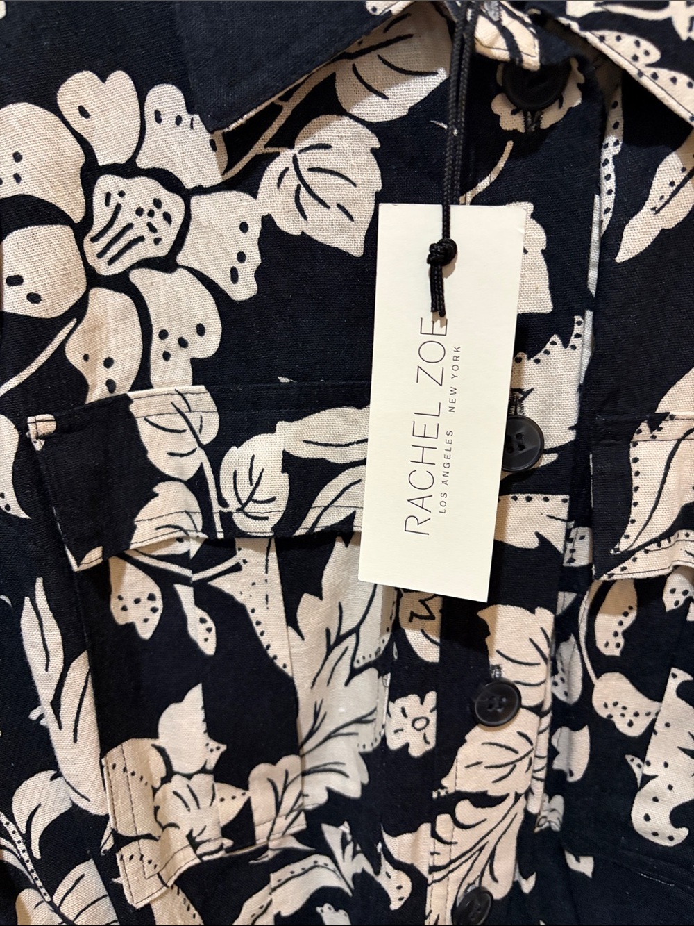 Rachel Zoe Black and Cream Floral Romper. Size 10. NWT - Picture 4 of 6